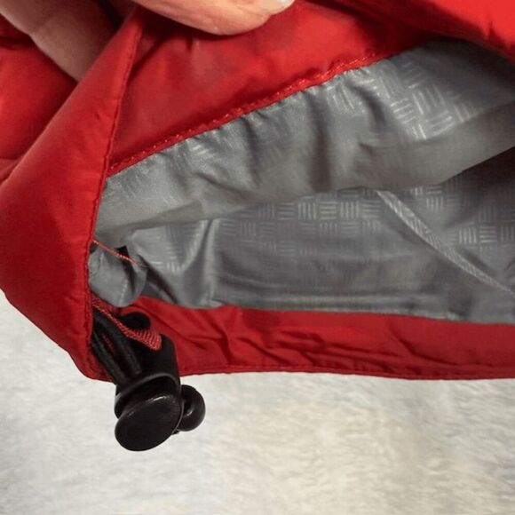 Lands' End Goose Down Men's Puffer Vest Red Gray Tech Pockets Size Medium - Picture 3 of 12